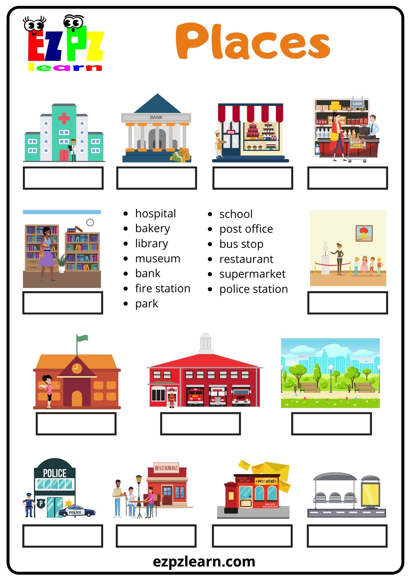 Places In The City Ezpzlearn